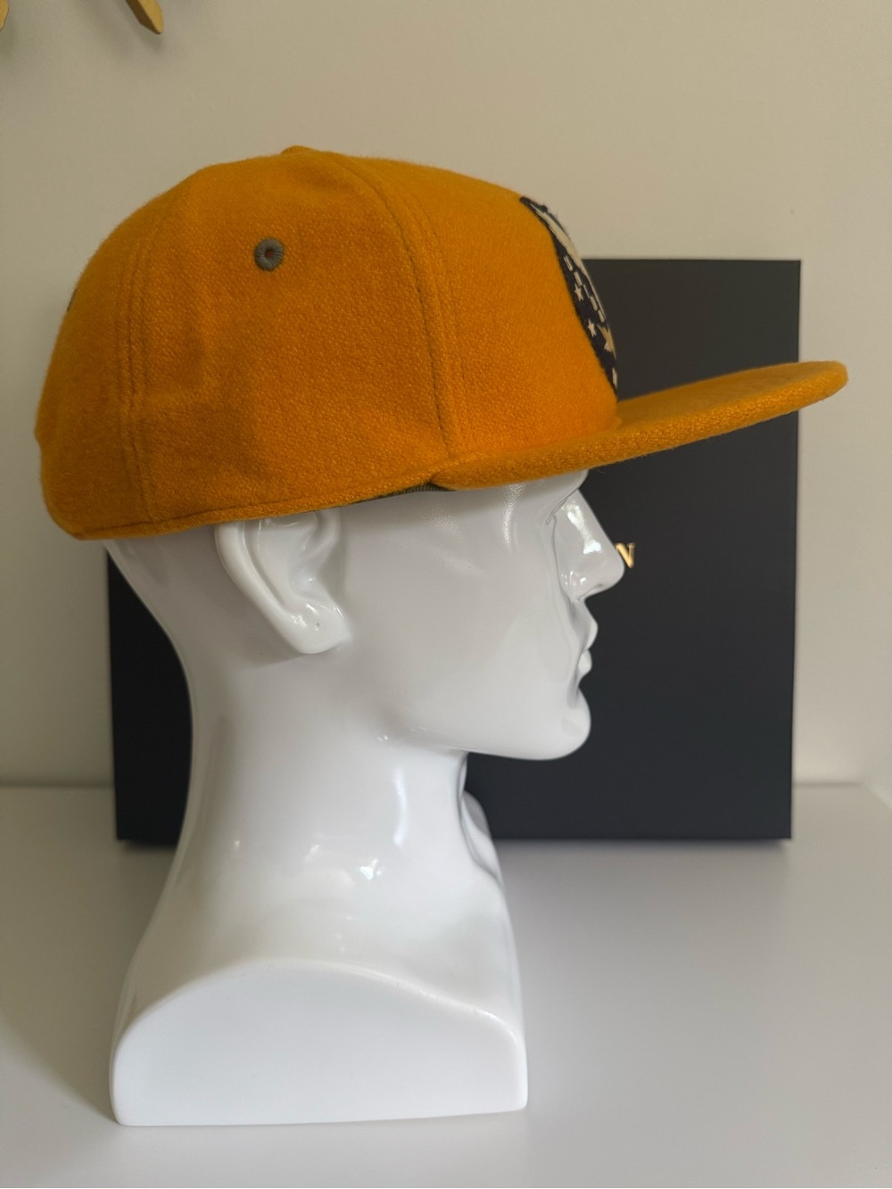 RRL Ralph Lauren Men’s Wool Leather Strap Brotherhood Eagle Cap Hat Gold NWT - Picture 6 of 17